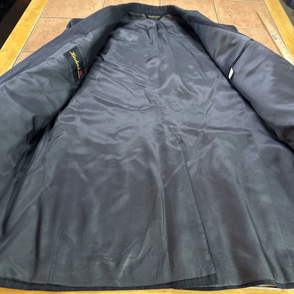 Hardwick Clothes‎ 2 Piece Suit Mens 44L 36 x 31 Dark Gray Pin Stripe Vintage USA